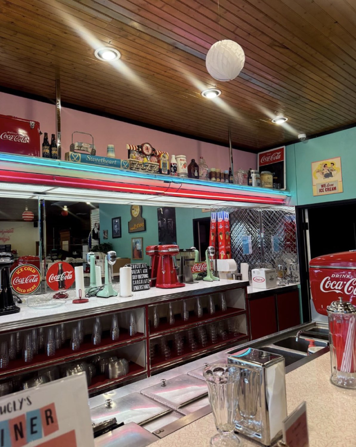 The restored 1958 soda fountain